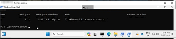 Power shell window